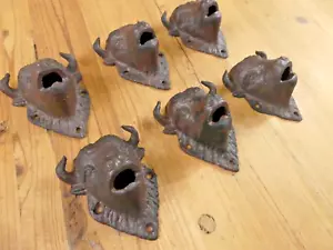 6 Key Hooks Buffalo Wall Mounted Door Decor Entryway Rustic Native Western Farm - Picture 1 of 7