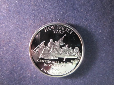 1999 - S SILVER New Jersey Quarter Deep Cameo Mirror Proof - Image 1 of 2