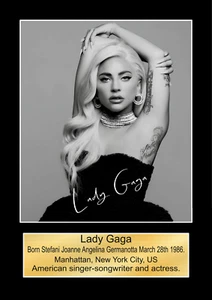 LADY GAGA Sport Signed Photo Reproduction Posters Print Wall Art A3,A4,A5 - Picture 1 of 1