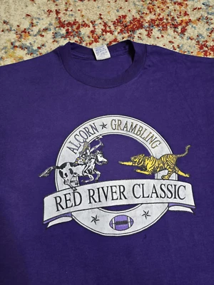 De colección Años 90 Alcorn State Grambling Red River Clásico HBCU Fútbol Talla M/L DEFECTOS Foto 1 de 4