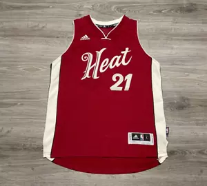 Hassan Whiteside #21 Miami Heat NBA Christmas Adidas Swingman Jersey Youth Large - Picture 1 of 8
