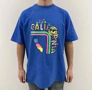 CAMISETA HANES VINTAGE AÑOS 90 RARA CALIFORNIA Hecha en EE. UU. Puntada Única - Imagen 1 de 9