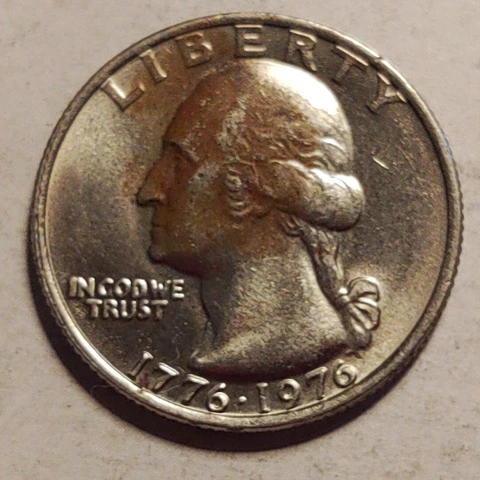 1776-1976 Bicentennial 25¢ Copper Core Showing MS Condition. Beautiful Coin Cover