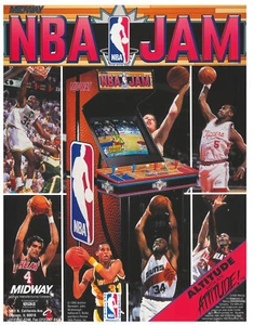 Volante/folleto/anuncio video arcade NBA Jam Midway - Excelente - Imagen 1 de 2