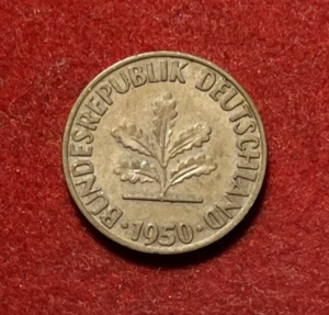 Germany Pfennig 1950 D Copper Plated Steel Coin KM#105 T6196 - Picture 1 of 2