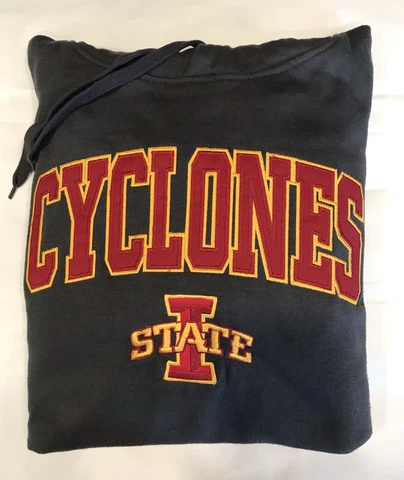Iowa State Cyclones Hoodie Sweatshirt Size L Gray Gold Red College Football Cover