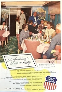 1955 Union Pacific Railroad City of Los Angeles Domeliner Astra Dining Train Ad - Picture 1 of 1