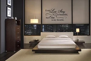 EVERY LOVE STORY IS BEAUTIFUL VINYL WALL DECAL WORDS LETTERING DECOR STICKER - Picture 1 of 2