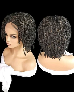 Braided Wig Handmade  Micro Millions Braids,  Short Kinky Twists,  NWT, Short  - Picture 1 of 20