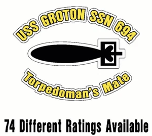 USS GROTON SSN 694 Oval Decal / Sticker Military USN U S Navy S06A - Picture 1 of 3