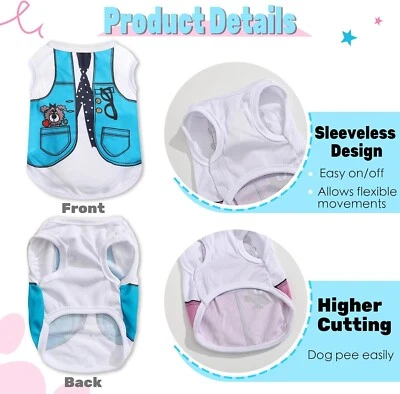 4 Pack Dog Shirts Cooling Quick Dry Summer Breathable Vest for Cats and Dogs XS - Image 1 of 4