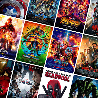 MARVEL SUPERHERO MOVIE POSTERS - A4 A3 A2 - HD Prints - Avengers, Iron Man, Thor • 2.41£