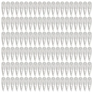 120 Pack Blank Silver Metal Snap Hair Clips 5cm for Women Girls Kids - Picture 1 of 7