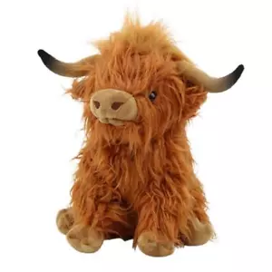 25cm Simulation Highland Cow Plush Animal Doll Soft Stuffed Highland Cow Plush T - Picture 1 of 24