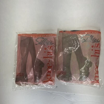 2 упаковки по 3 ШЕЛКА Knee Hi's Nude синий нейлон спандекс сделано в США 001001 001007 - Изображение 1 из 4