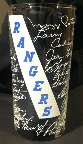 1950's NEW YORK RANGERS NHL HOCKEY TEAM SIGNED LITHOGRAPHED ACL DRINKING GLASS Cover