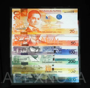 [LOW S/N #39] PHILIPPINES 20-1000 PISO 2010 P206-211 UNC MATCHING 6PCS SEALED - Picture 1 of 2