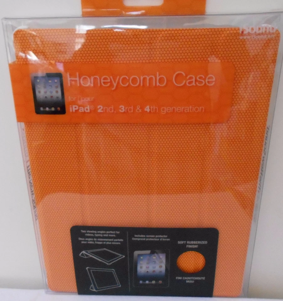 iSound Honeycomb Case iPad 2nd-3rd & 4th GENERATION ORANGE RUBBERIZED FINISH - Image 1 of 4