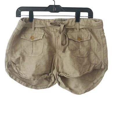 Pantalones Cortos Aerie Beige Algodón Lino Talla 8 Foto 1 de 4