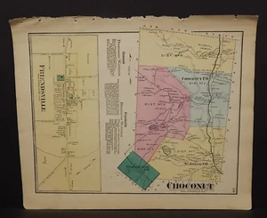 Pennsylvania Susquehanna County Map Choconut Township 1872 W15#98 - Picture 1 of 1