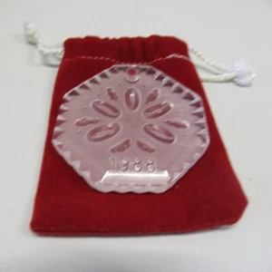 1988 Waterford Crystal Christmas Ornament Snowflake In Original Red Bag And Box - Picture 1 of 5