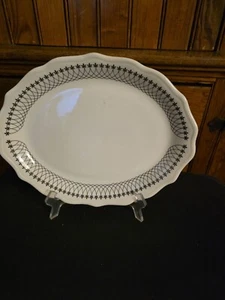 Plato de 11,5 encaje negro vintage Syracuse China Restaurant Ware "Fleur De Lis" - Imagen 1 de 4