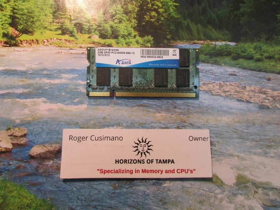 ADATA 2RX8 PC3-8500S-777 2GB SODIMM 1333 MHz DDR3 ADOVF1B163GE Laptop Memory - Image 1 of 1