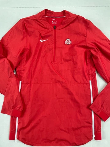 NWT Nike  Ohio State Buckeyes Jacket Mens  Sideline Lockdown  Red 1/4 zip Size S Cover