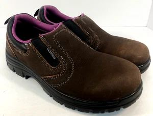 Avenger Safety Toe wasserdichte braune Slipper-Arbeitsschuhe (A7165) Damen Gr. 8M - Bild 1 von 7