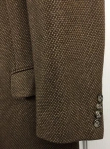 LUBIAM 1911 Sport Coat Mens 40S Brown Barleycorn Wool Camel Silk 3-Button Blazer - Picture 1 of 12