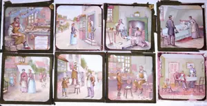 The Calculating Cobbler, Jarrold, 11/12 part set. Antique Lantern Slides - Picture 1 of 3