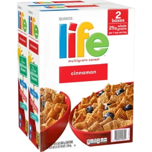 Quaker Life Multi-Grain Cereal, Cinnamon  (42.6 oz 2 pack) 2 Pack Great Deal!! - Picture 1 of 6