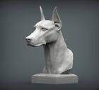 Malowany biust dobermana - zestaw rzeźb dobermana do realistycznej sztuki psa