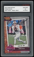 TANNER MCKEE 2023 PANINI INSTANT DRAFT NIGHT 1ST GRADED 10 ROOKIE CARD EAGLES