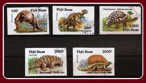 Dino Vietnam 1990 Urzeittiere (Fauna) - Dinosaurier, gebraucht (o) IMPERFET - Bild 1 von 1