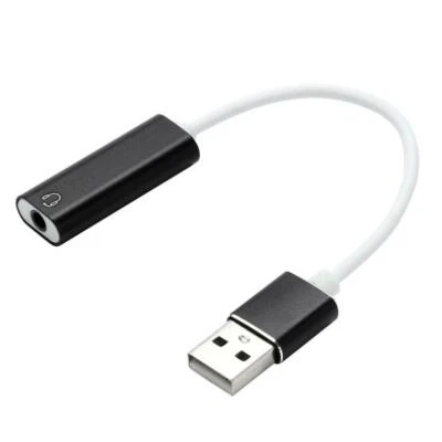 USB To 3.5 mm Stereo Jack Headset Audio Adapter Cable External Sound Card Jack - Image 1 of 4
