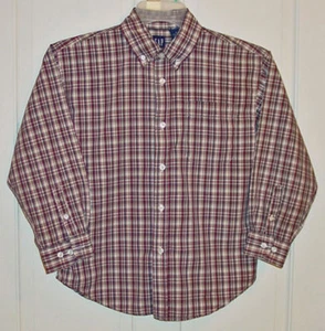 GAP BOYS PLAID LONG SLEEVE BUTTON-DOWN SHIRT MEDIUM NEW - Picture 1 of 1
