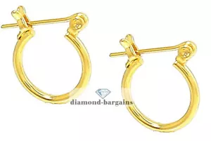 Pendientes de aro/huggie enchapados en oro amarillo de 14 K 8 mm caída - Imagen 1 de 1