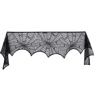 Halloween Deko Schwarz Spitze Spinnennetz Kamin Mantel Schal, Spooky Home... - Bild 1 von 6