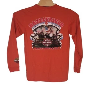 Harley Davidson Battlefield HD Gettysburg Long Sleeve Pullover Shirt Size Medium - Picture 1 of 9