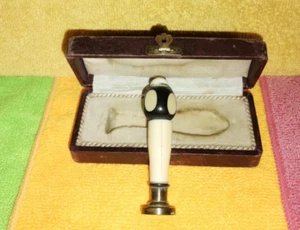 Superb Desk Seal, Brass & Carved 19th century with monogram original box - Picture 1 of 7