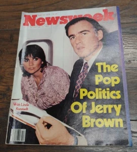 1979 APRIL 23 NEWSWEEK MAGAZINE - JERRY BROWN & LINDA RONSTADT COVER ✈ NO LABEL - Imagen 1 de 4