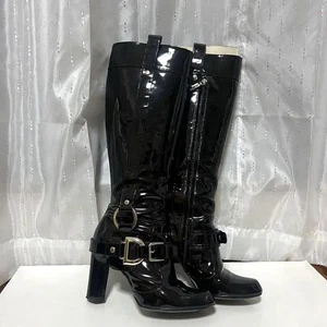 Dolce & Gabbana Lack Lang Stiefel Schwarz Made in Italy Guter Zustand Elegant - Bild 1 von 24