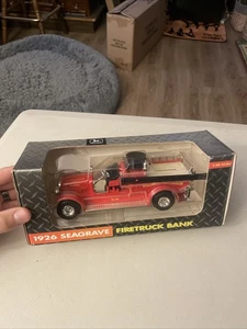 New ERTL 1926 Seagrave Firetruck Locking Bank John Deere Co. 1/30 scale 1992 - Picture 1 of 6