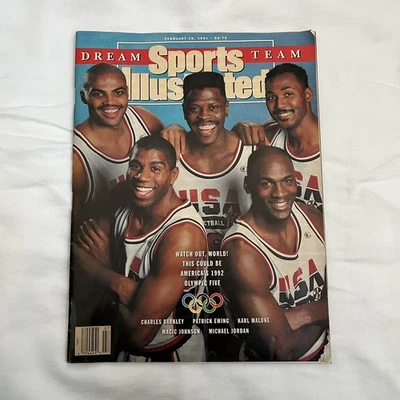 February 18 1991 SPORTS ILLUSTRATED Dream Team Jordan Magic Barkley Ewing Malone - Image 1 of 4