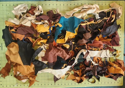 Small Scrap Deerskin 2 Pound 3 oz Remnants 3 to 5 OZ Deer Hide Upcycling Pieces - Image 1 of 2