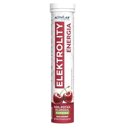 Activlab Pharma Elektrolity Energia mit Koffein, Kirsche - 20 Brausetabletten
