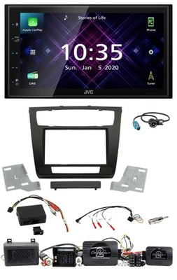JVC DAB 2DIN Lenkrad Bluetooth USB Autoradio für BMW 1er Aktiv PDC aut. Klima 07 - Bild 1 von 4
