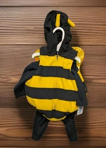 NEW CARTER'S BUMBLE BEE COSTUME 3 PIECE SIZE 6-9 MONTHS HALLOWEEN BLACK YELLOW - Picture 1 of 3
