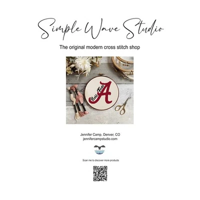 Alabama Roll Tide Football Counted Cross Stitch Pattern Chart